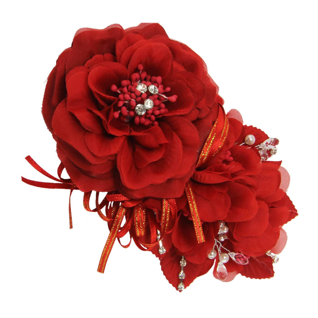 Long Premium Rose and Diamante Fascinator