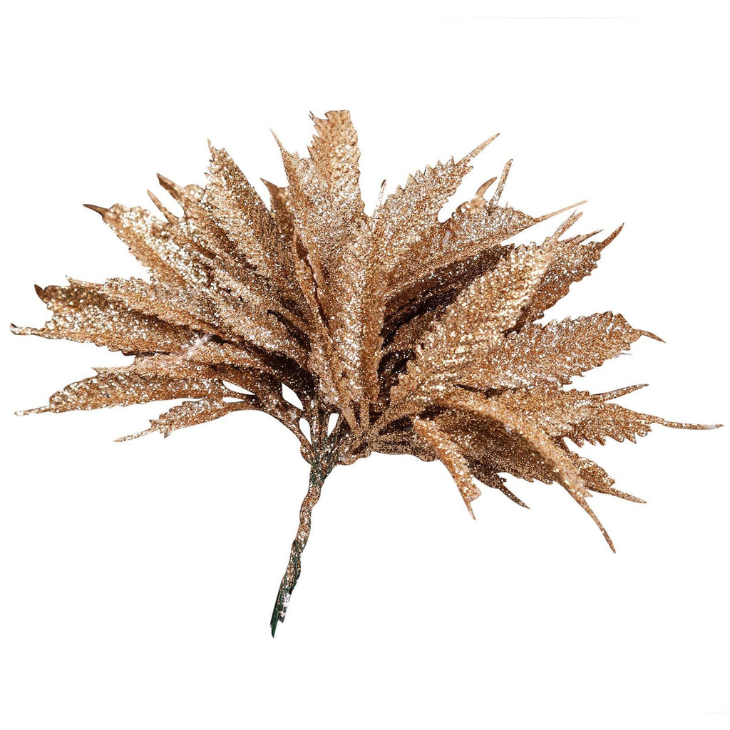 Bundle of 6 Mini Glitter Palm Leaves