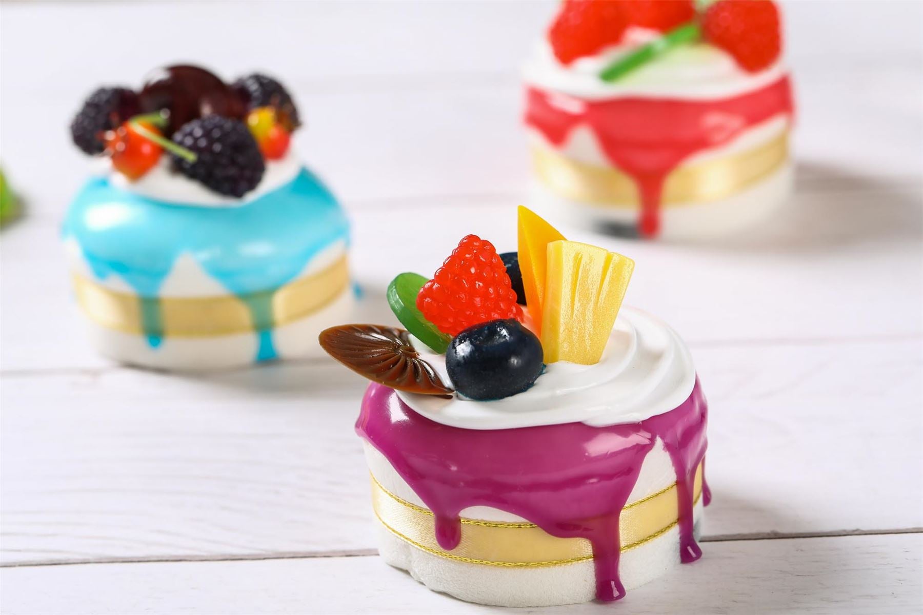 Set of 6 Real Touch Premium Artificial Cakes