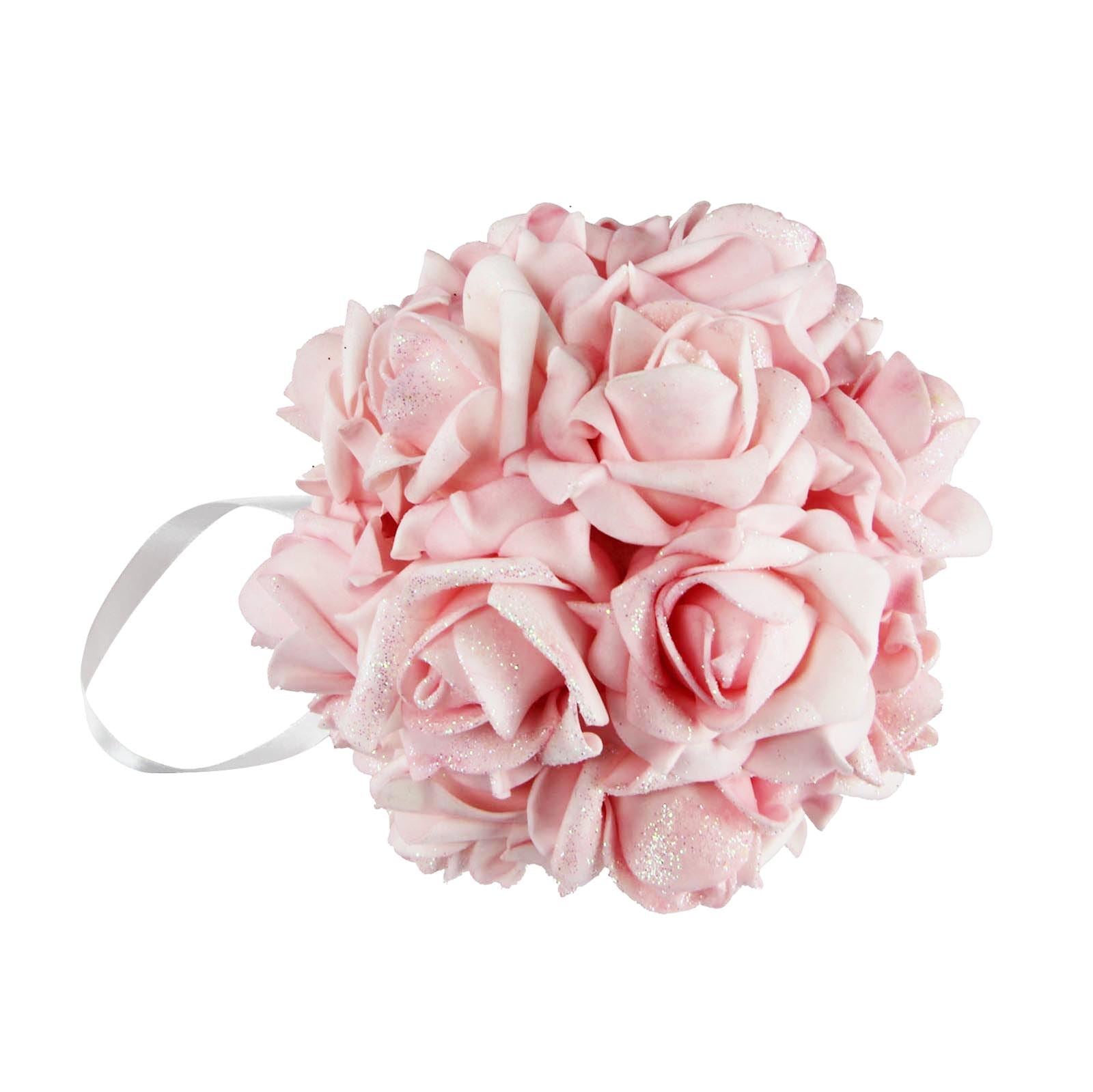 Small Glittered Foam Rose Pomander