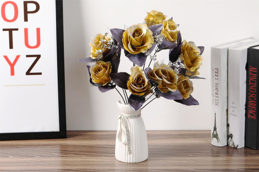 Large 12 Head Bling Glitter Vivid Bouquet