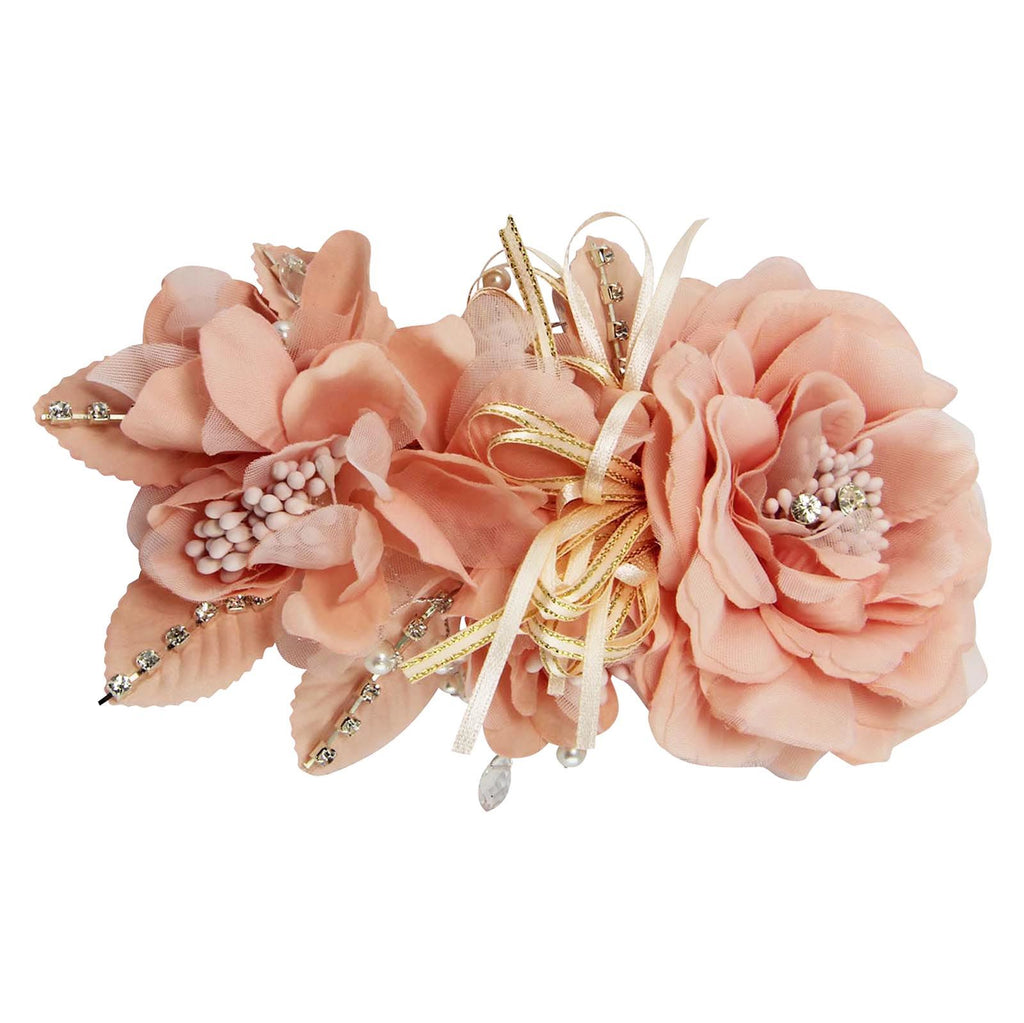Long Premium Rose and Diamante Fascinator
