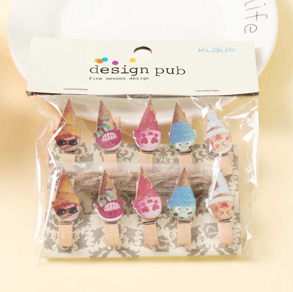 Fancy Printed Assorted Wooden Pegs