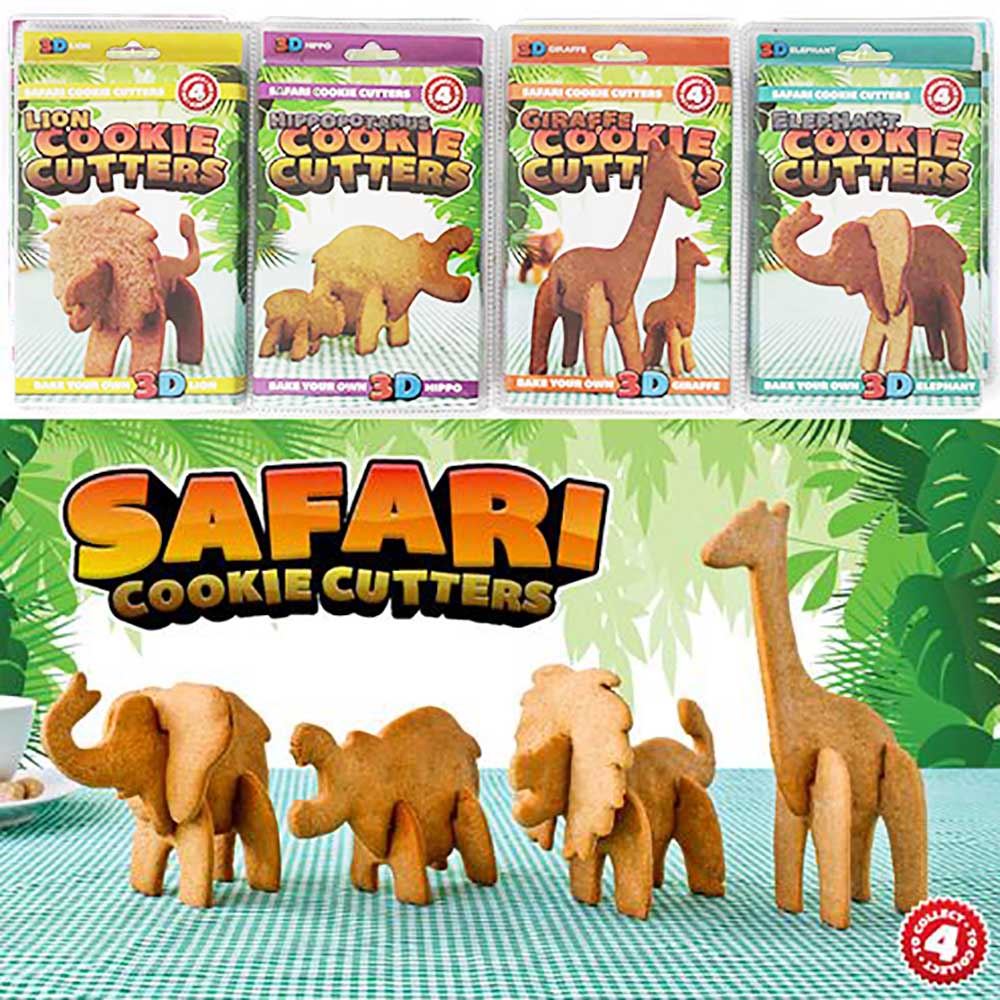 3D Jungle Animal Cookie Cutters