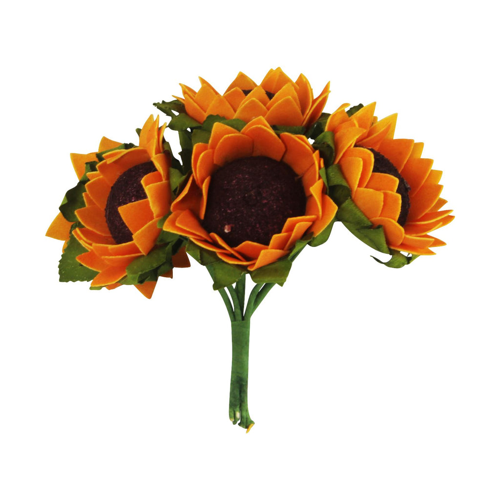 Bunches of 6 Small Foam Sunflowers