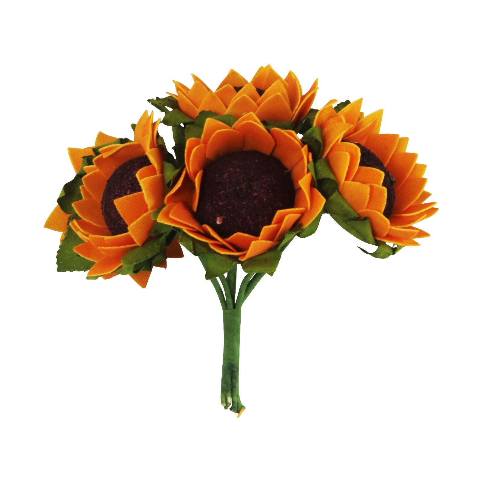 Bunches of 6 Small Foam Sunflowers