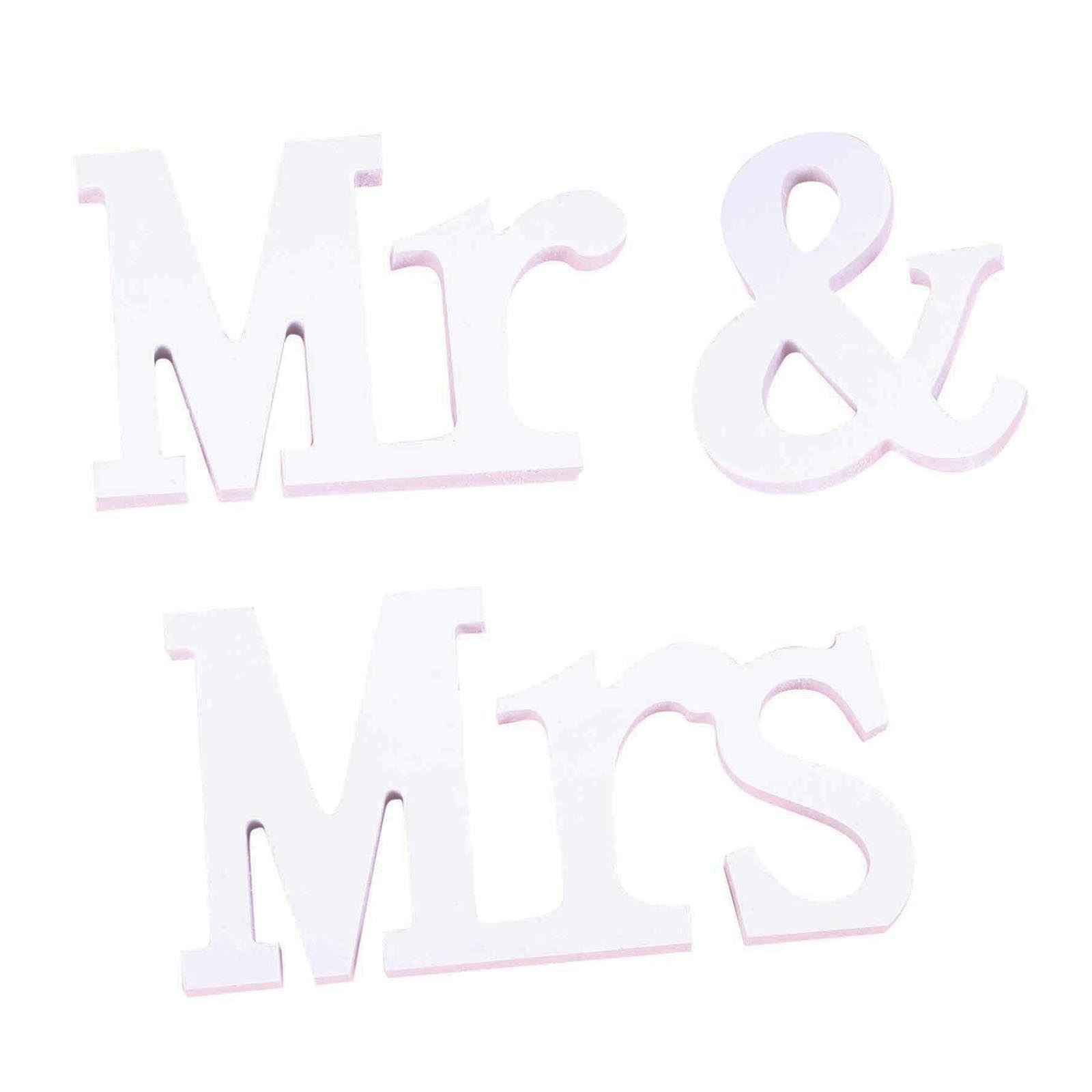Large White Wooden Mr & Mrs Plaque
