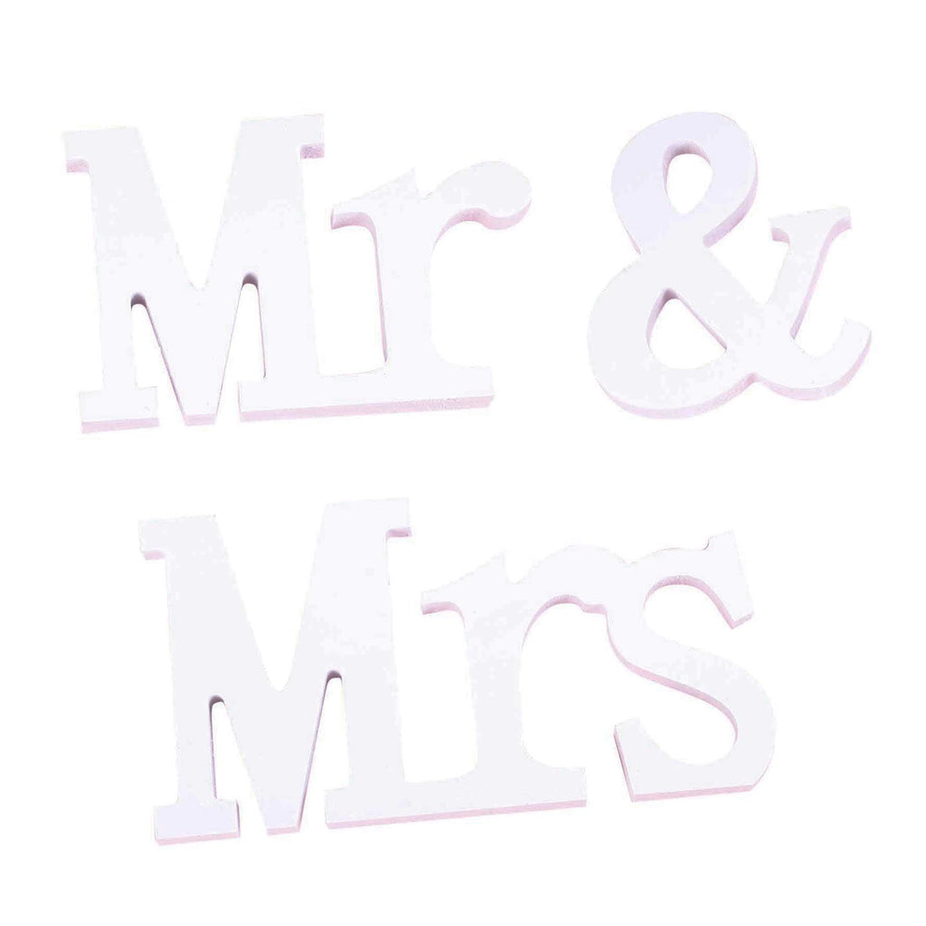 Large White Wooden Mr & Mrs Plaque