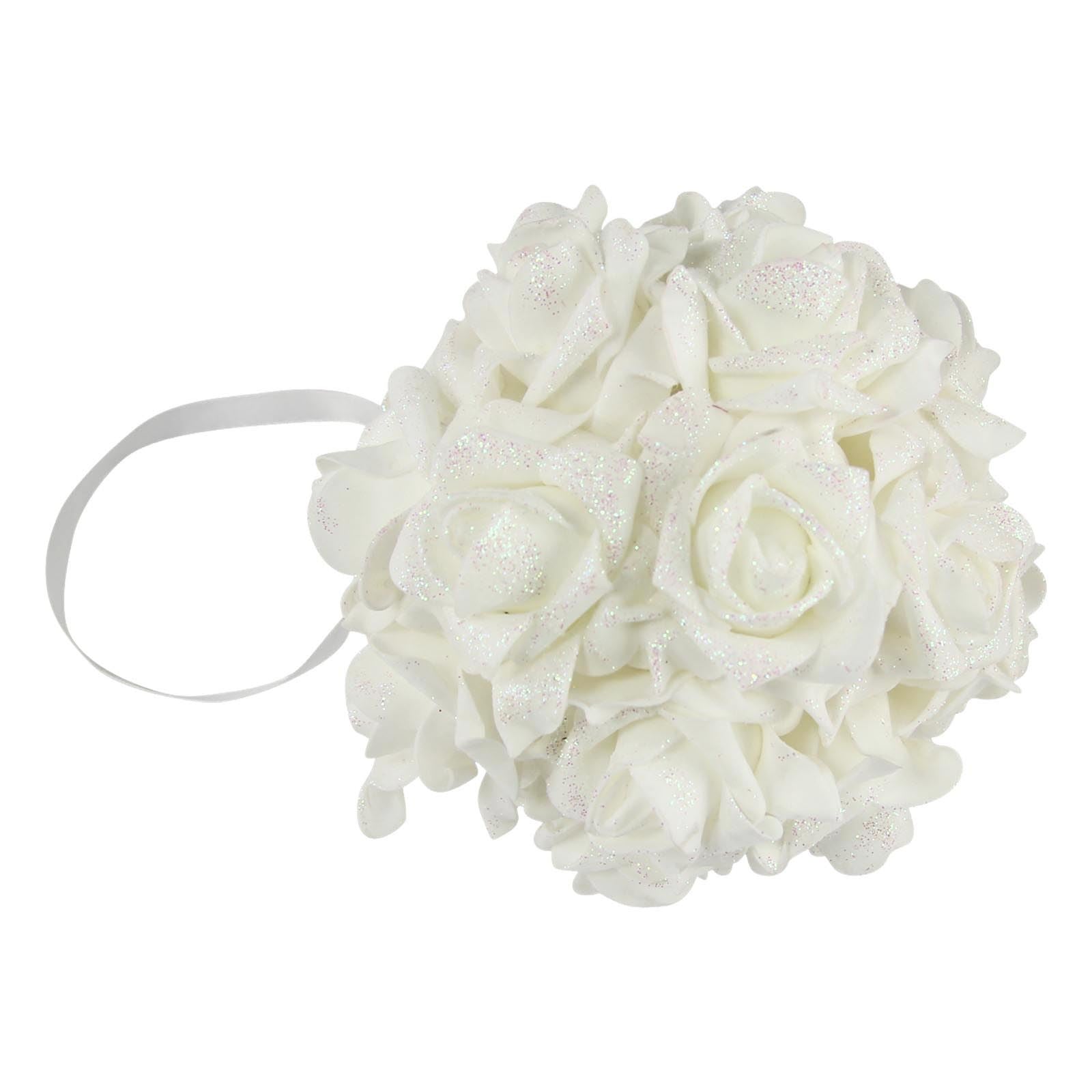 Small Glittered Foam Rose Pomander