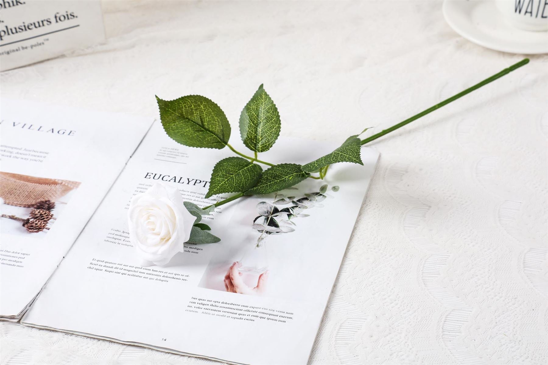 Deluxe Real Touch Open Artificial Roses