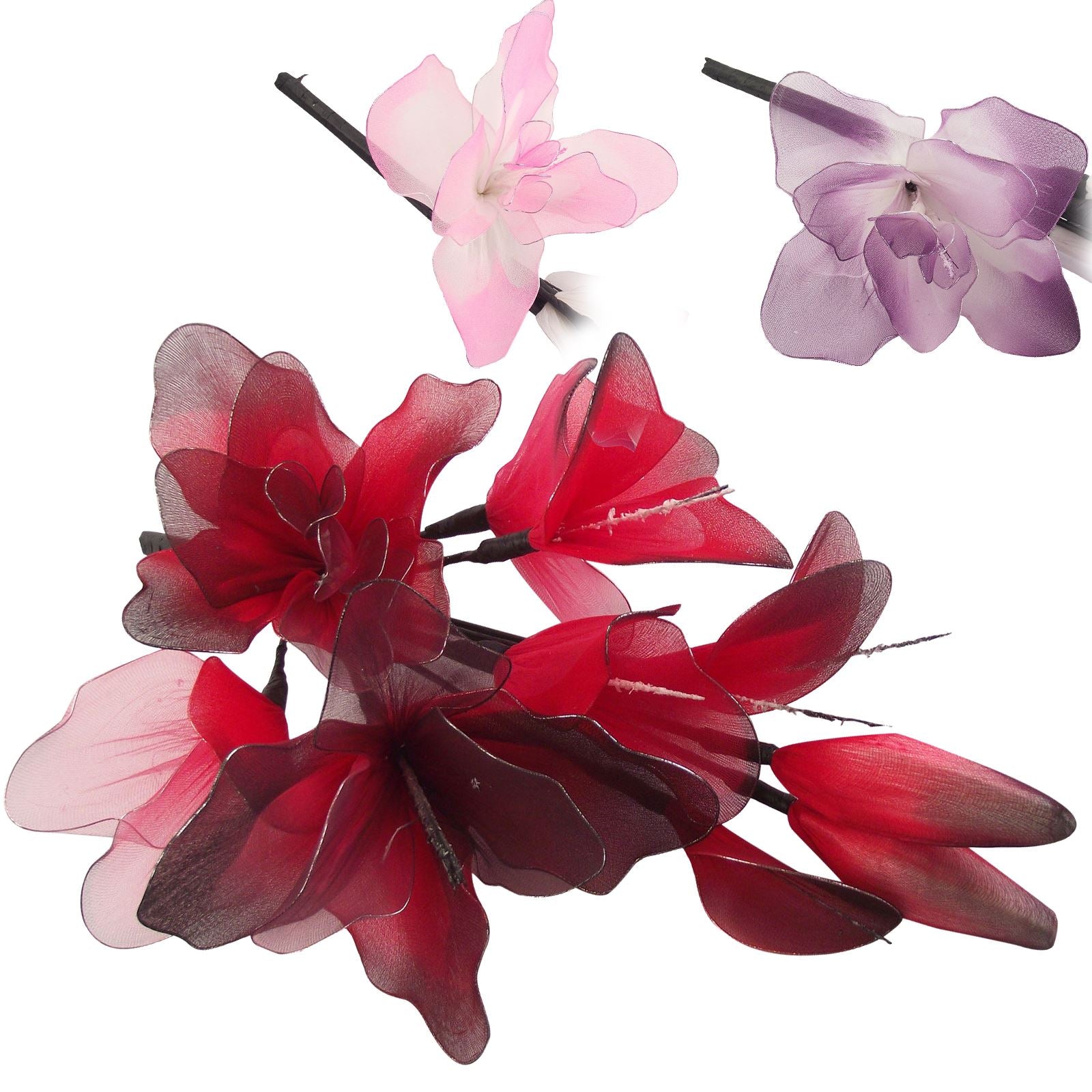 Nylon Lily and Lotus Flower Spray