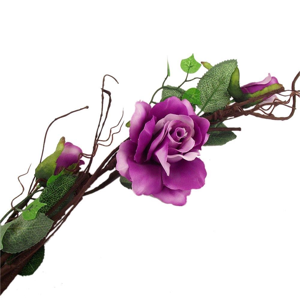 Premium Twig Branch Effect Wild Rose Garland