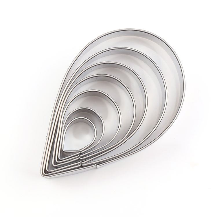 Set of 7 Rose Flower Petal Cookie Cutters - Stainless Steel English Fondant Sugar Flower Molds