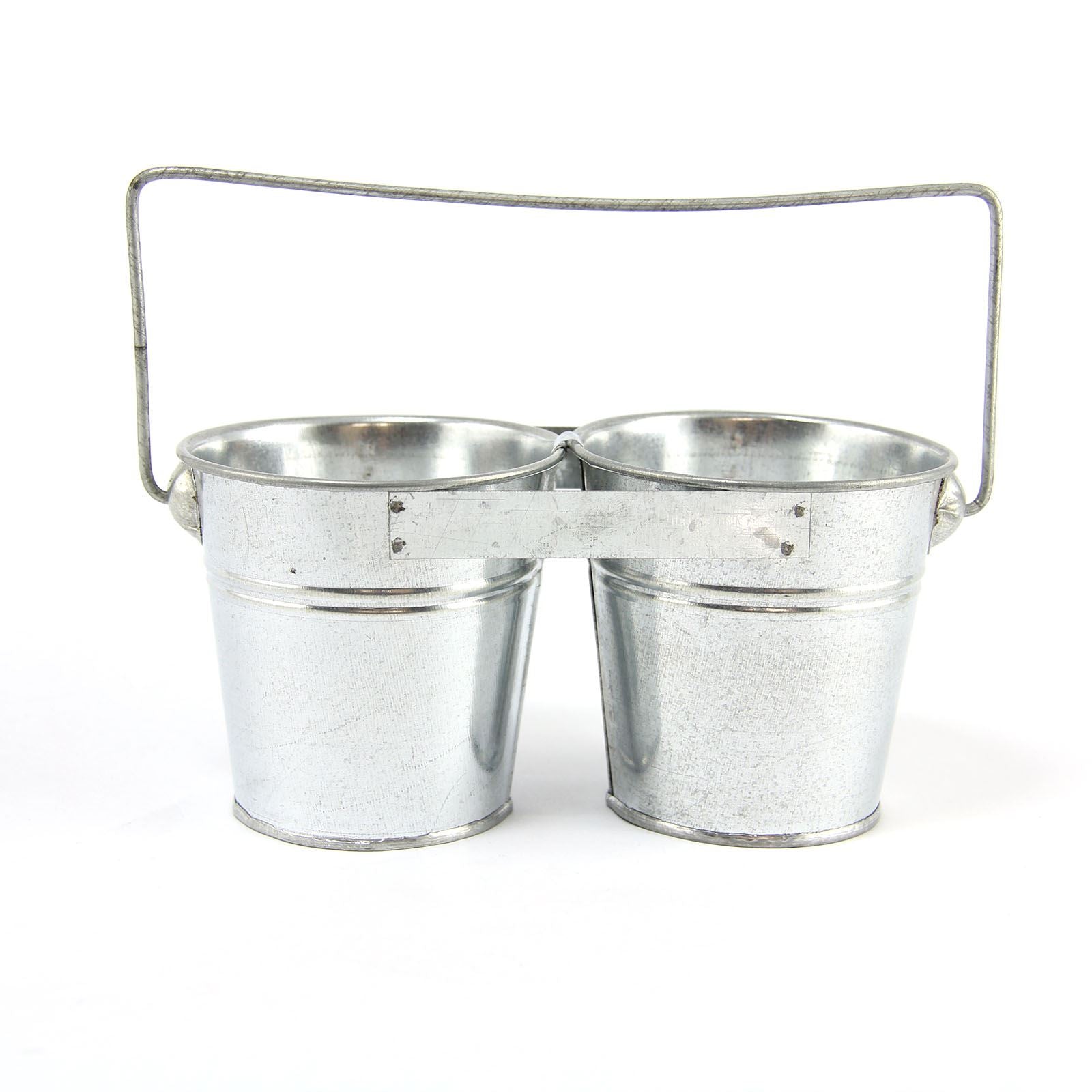 Mini Double Hanging Galvanised Planters