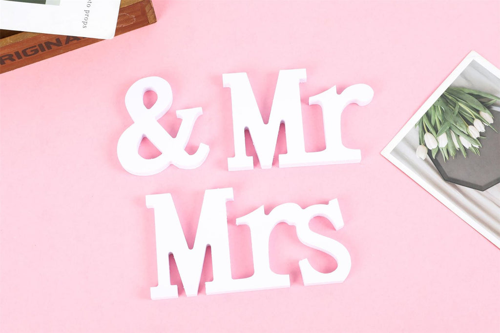 Large White Wooden Mr & Mrs Plaque