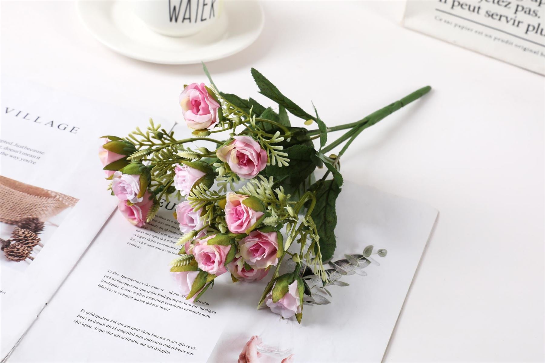 Bunch of 15 Small Rose Flowers