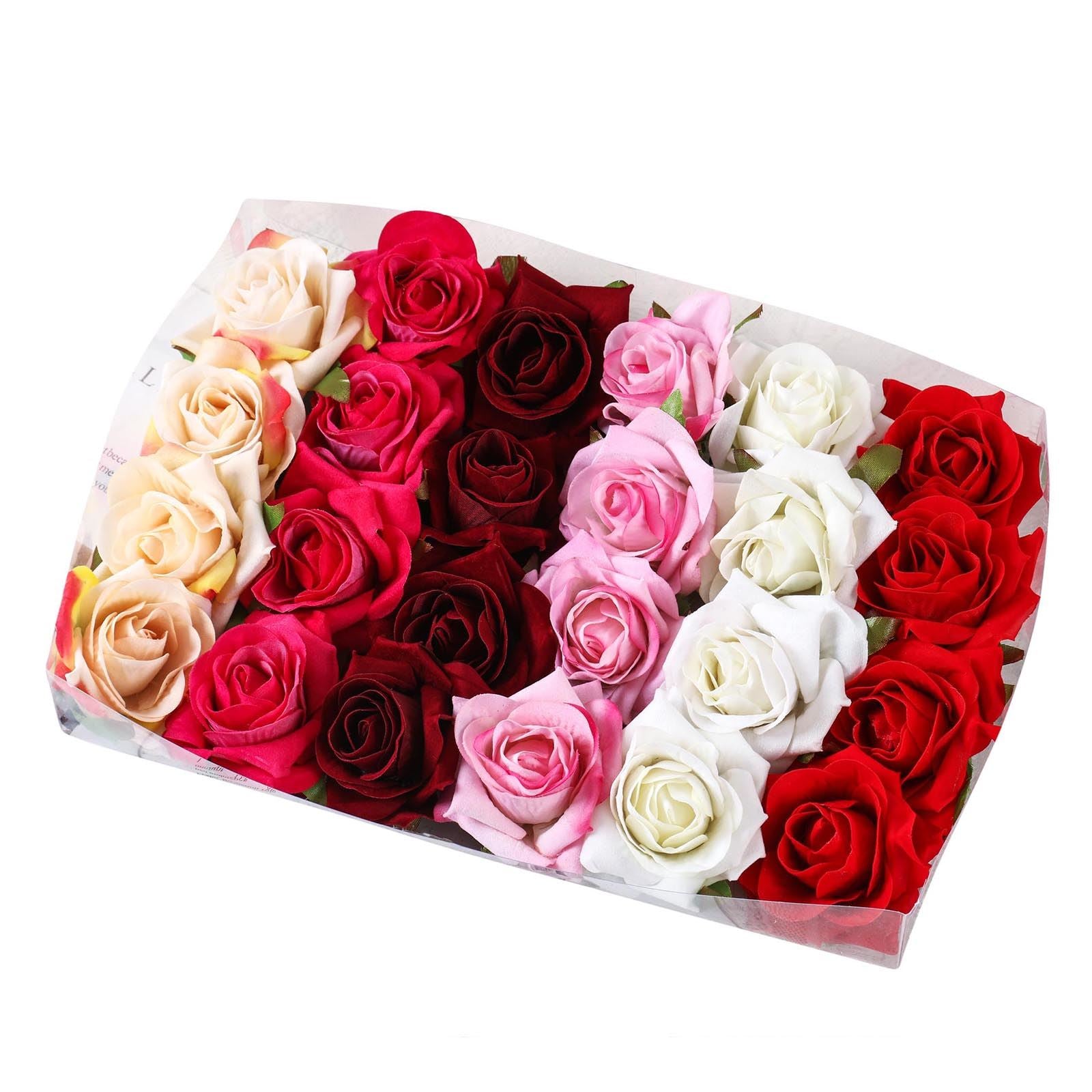 Set of Deluxe Velvet Rose Flower Head Clips