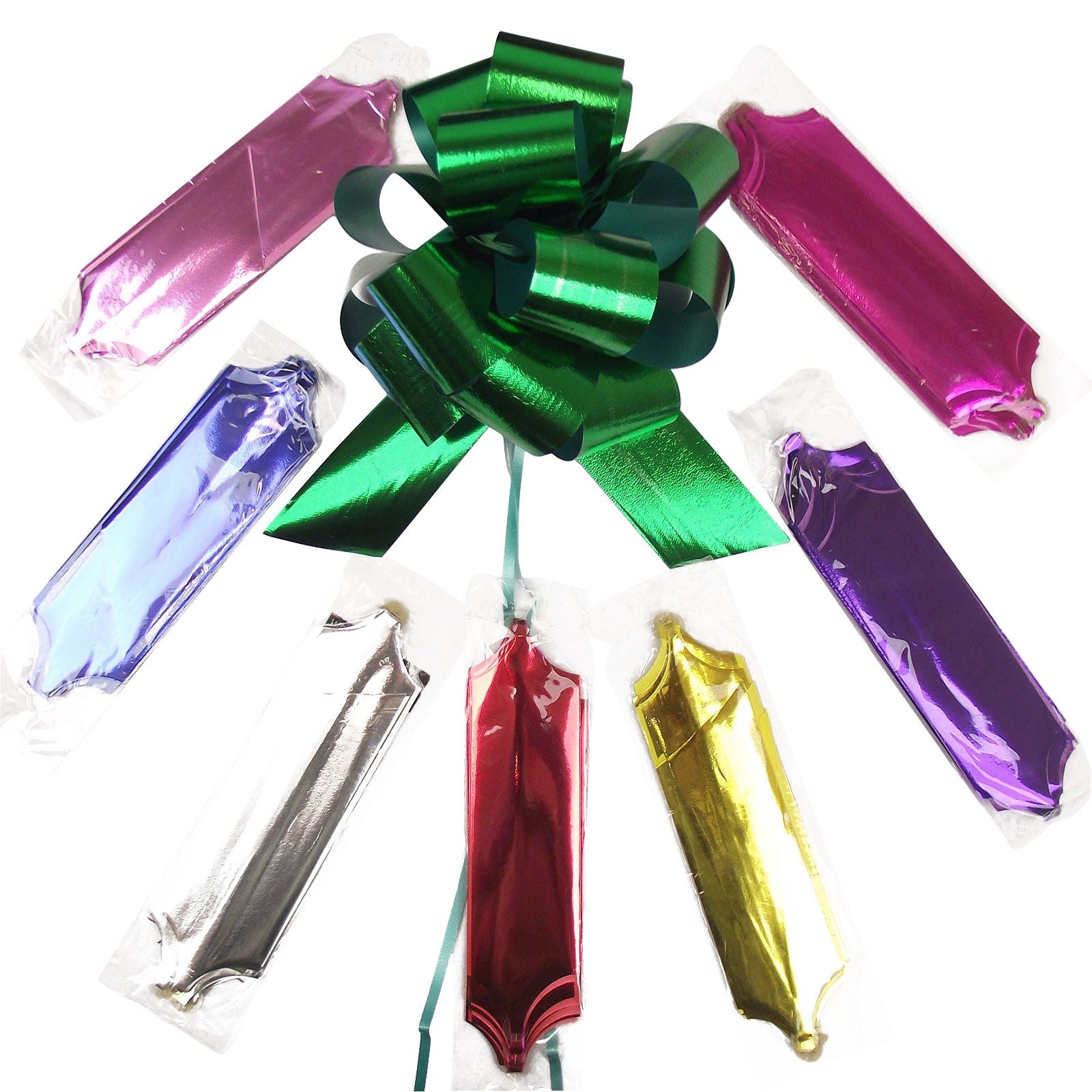 6x Shiny Metallic 50mm Florist Pull Bows