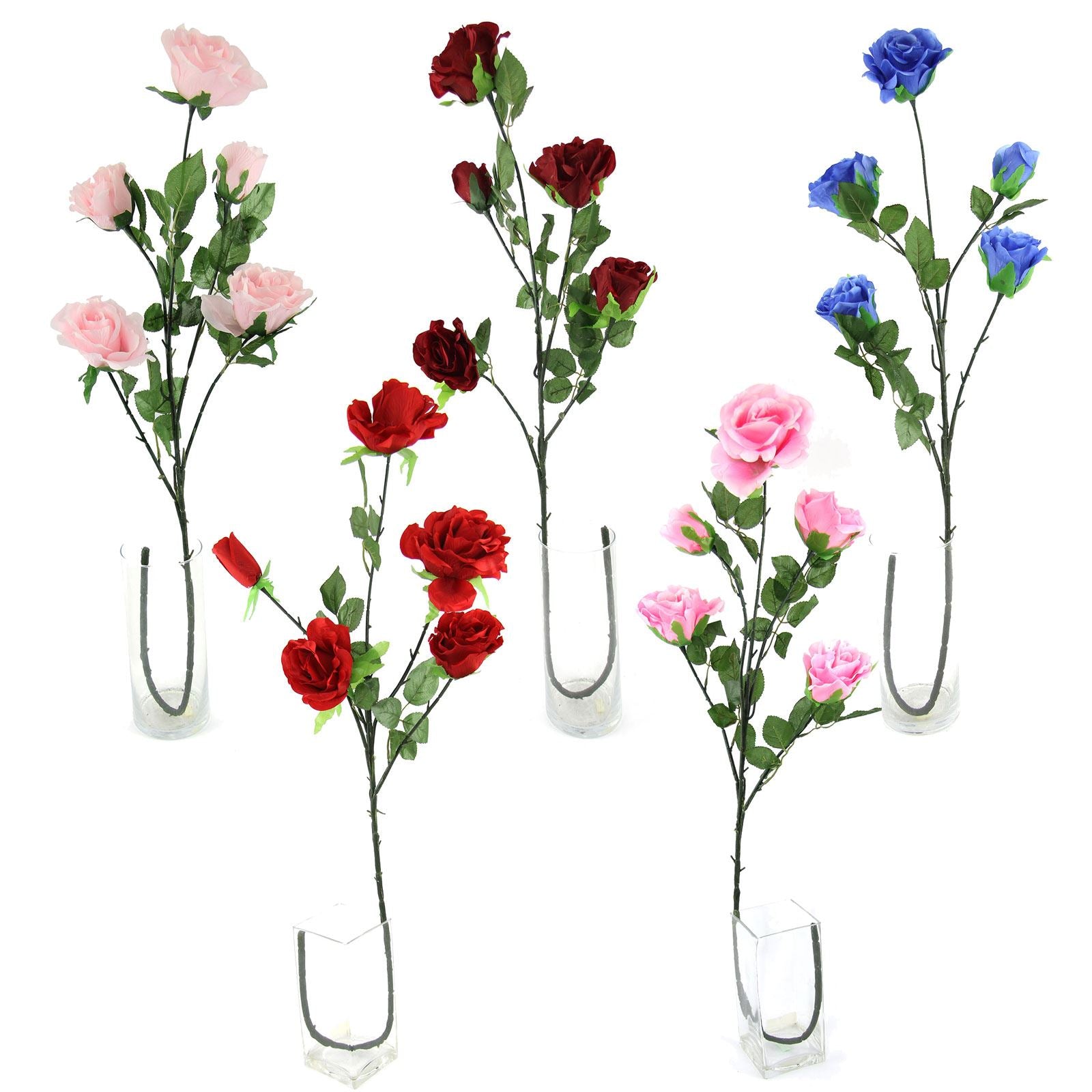 5 Head Large Open Rose Spray