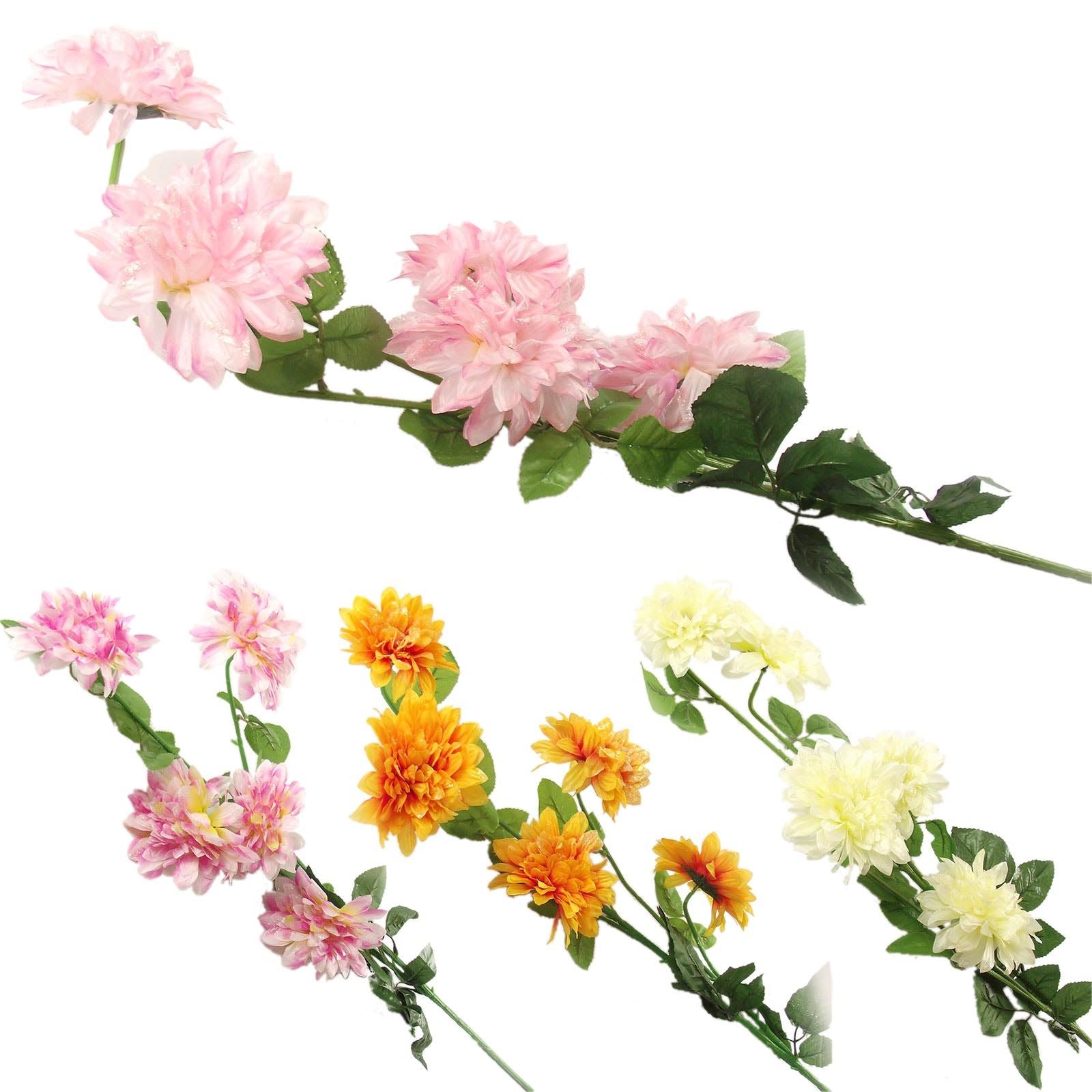 5 Head Glitter Spiky Chrysanthemum Spray