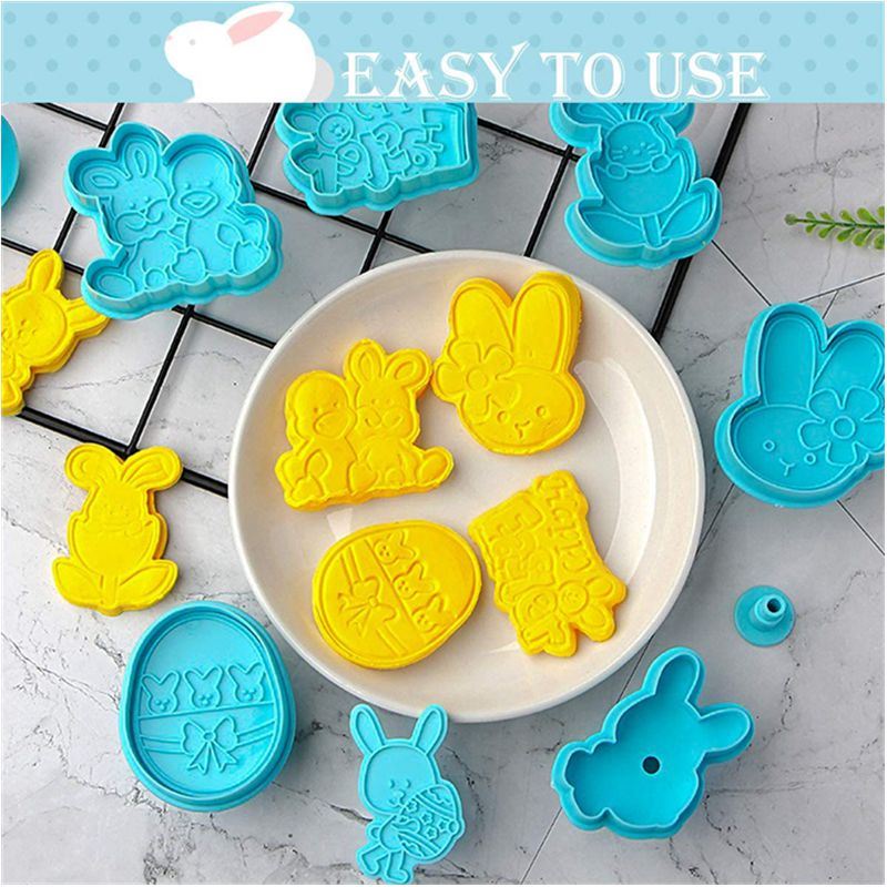 3D Embossing Easter Cookie Cutter Mould Set