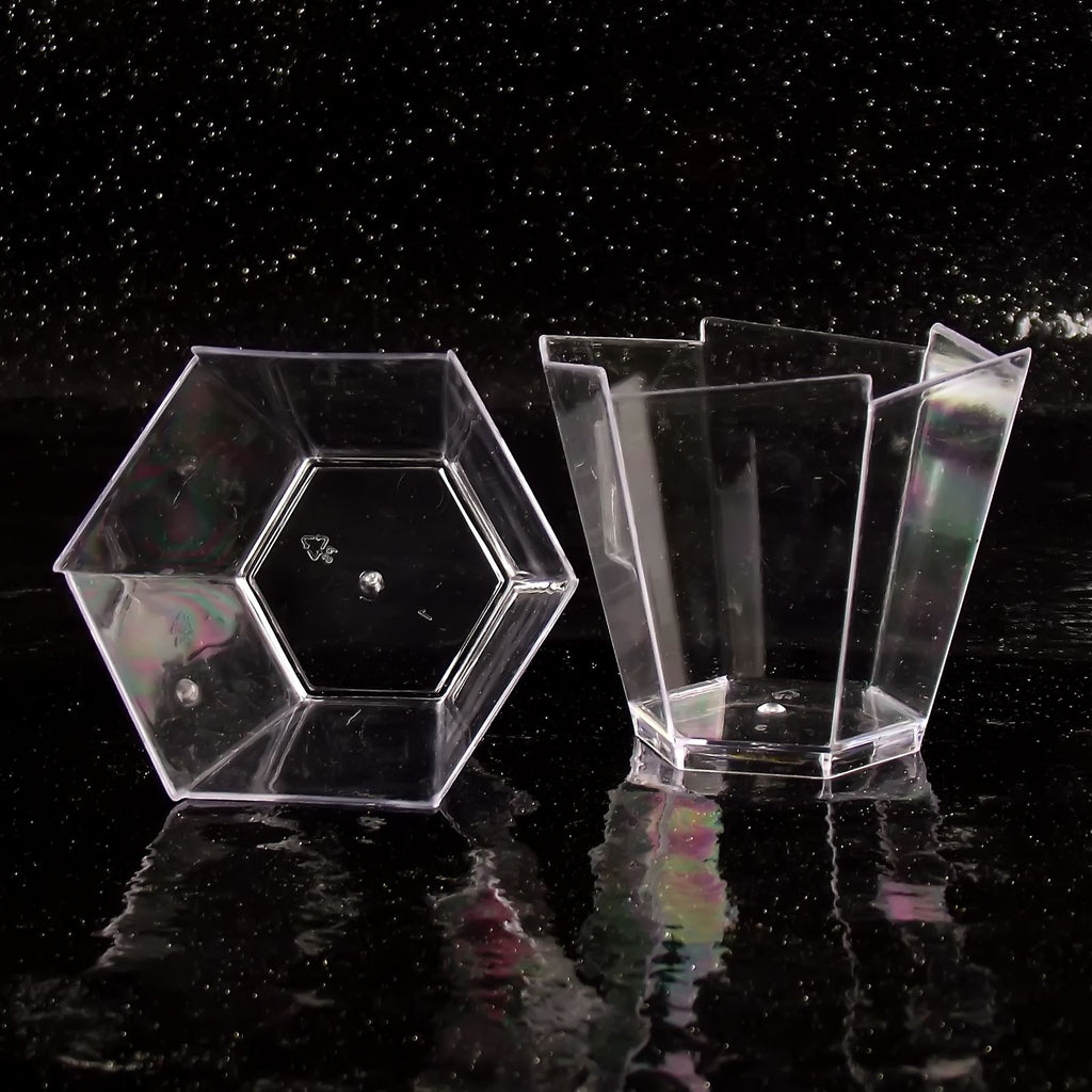 Canape Dishes Hexagon 6cm Disposable Dessert Cups (I)