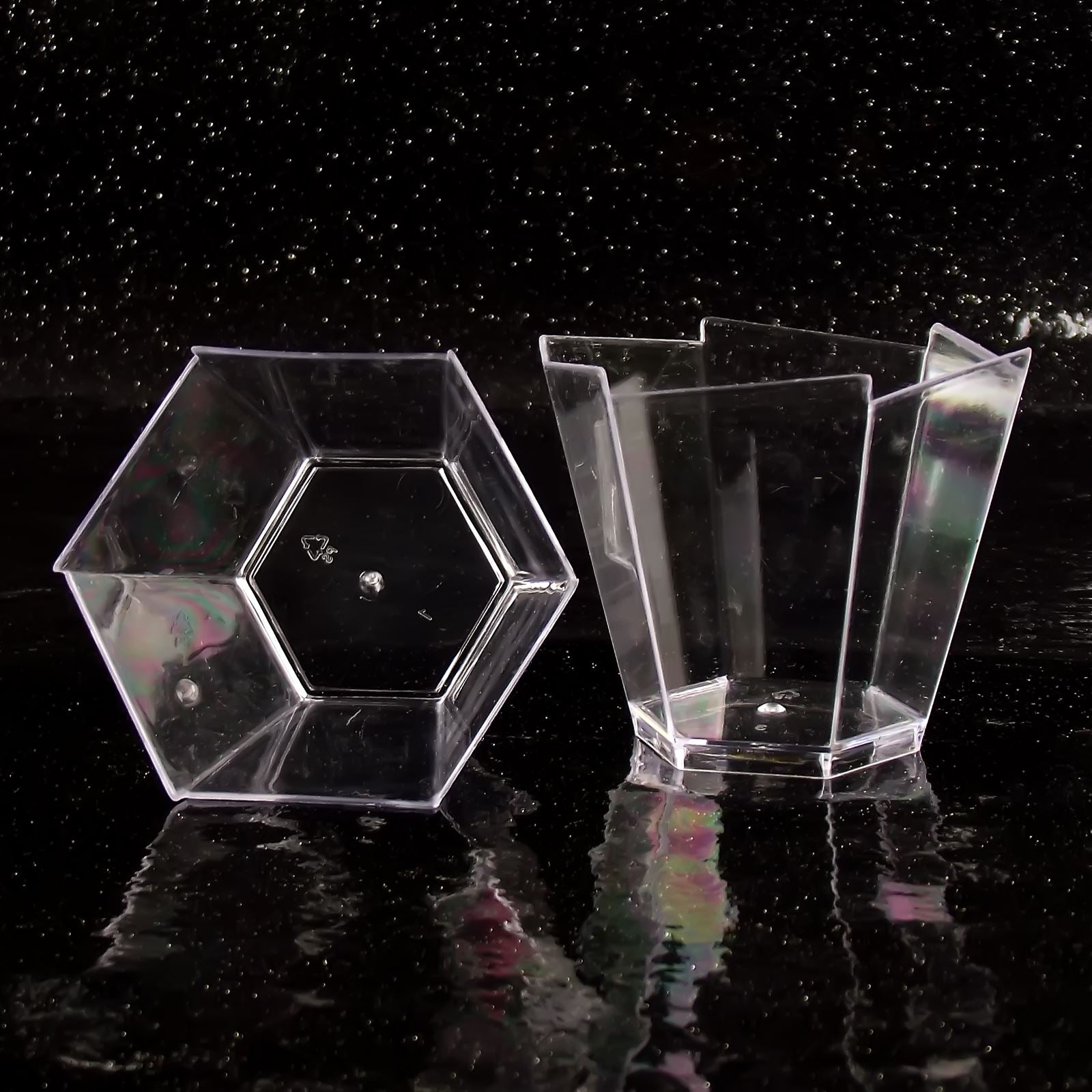 Canape Dishes Hexagon 6cm Disposable Dessert Cups (I)