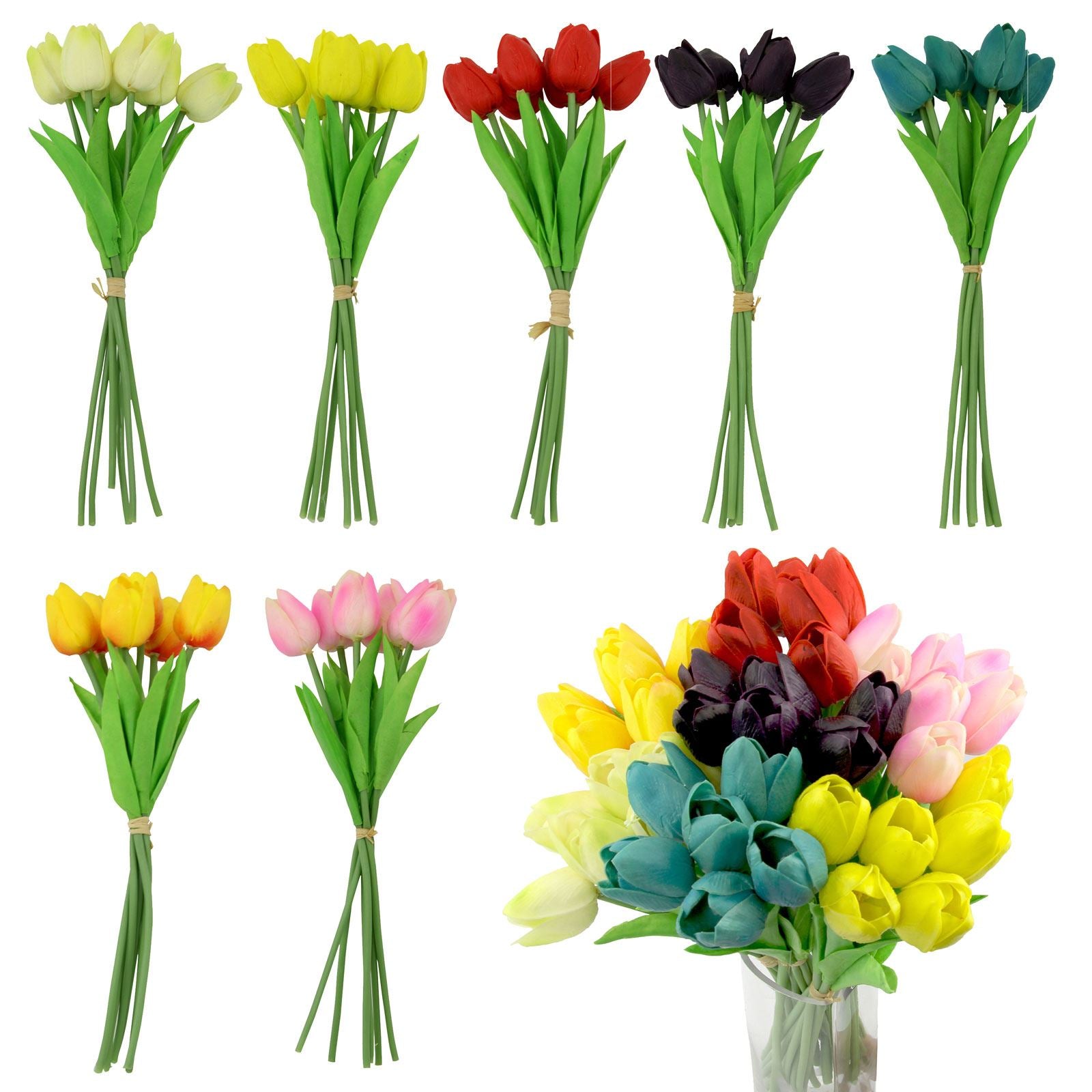 Bundle of 6 Real Touch Tulips