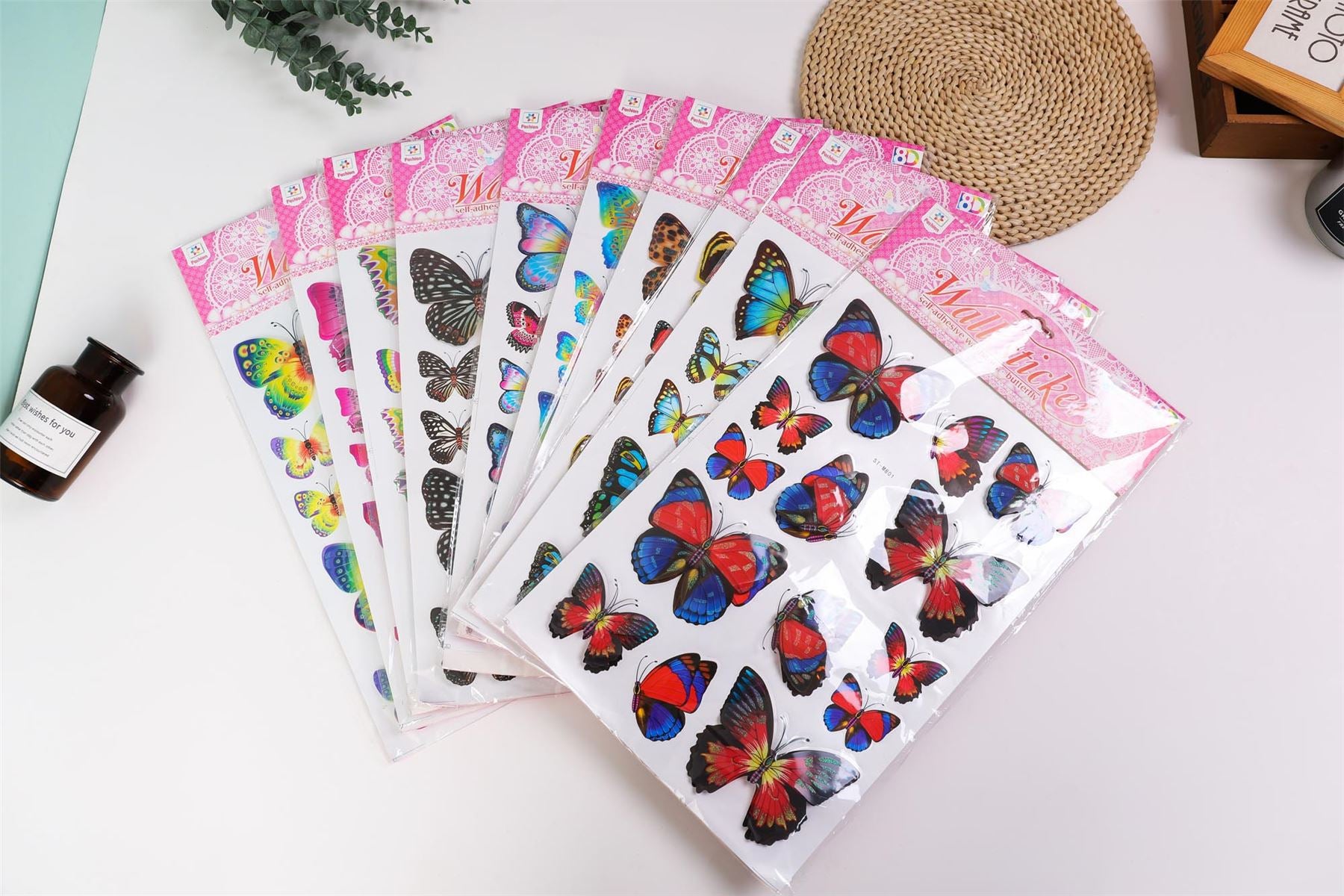 Large 3D Fluttering Butterfly Stickers