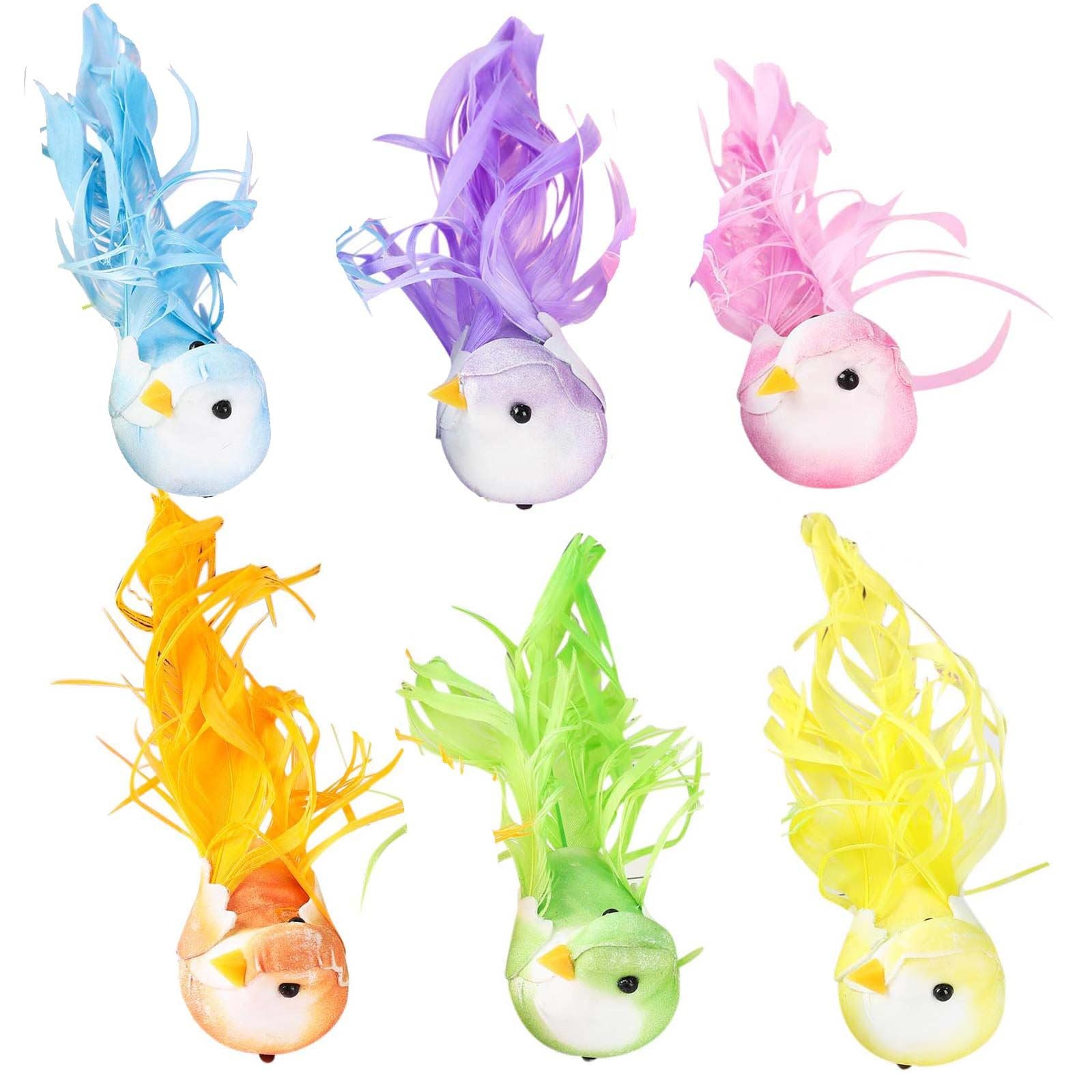 Set of 12 Feather Multicolour Premium Birds