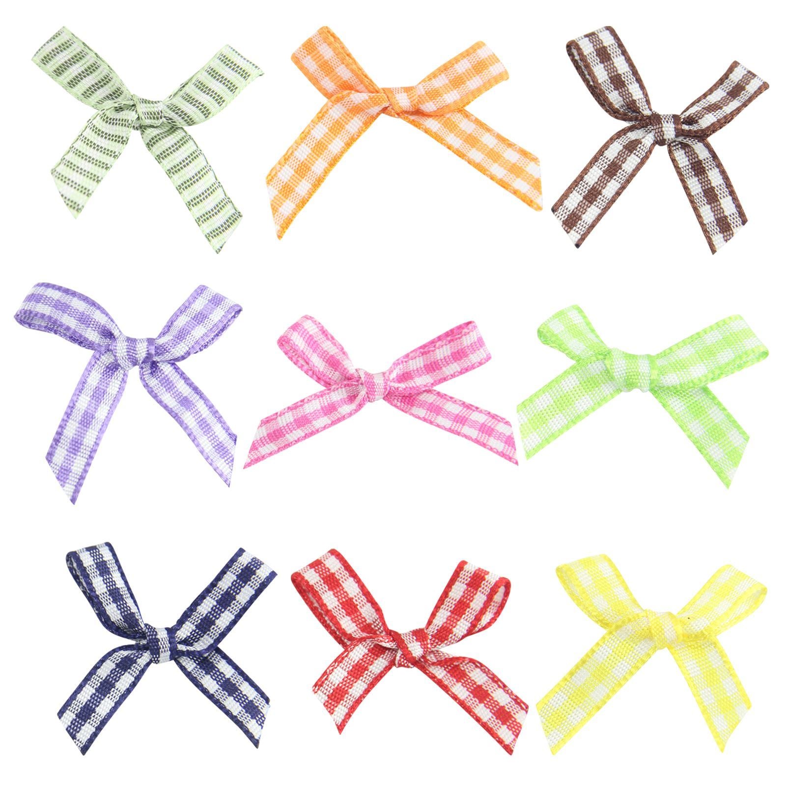 Gingham Grosgrain Ribbon Bows
