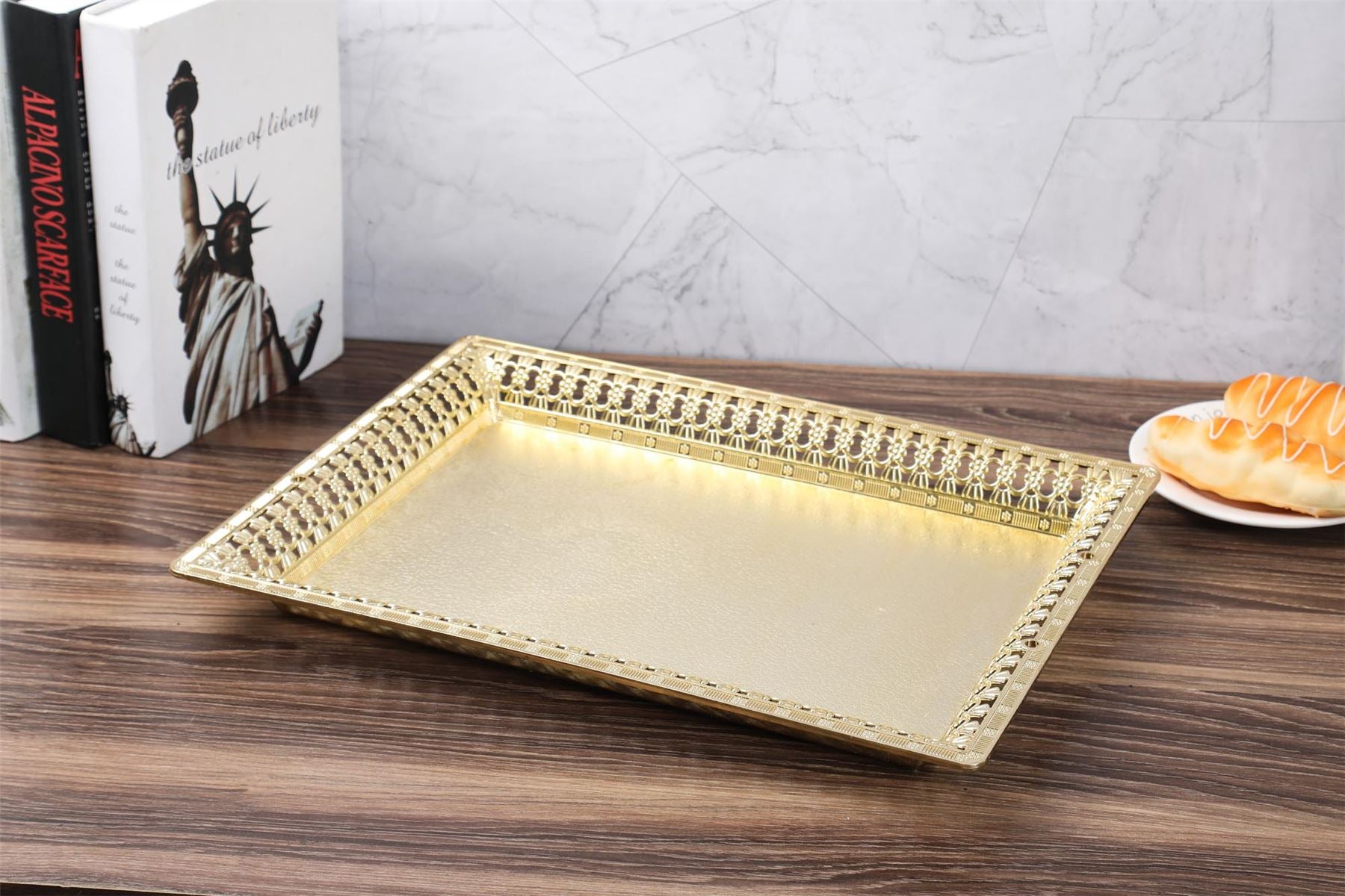 Metallic Gold Plastic Cake Stand