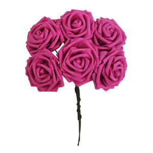 Colourfast Foam Roses - 6 Bunches - Large