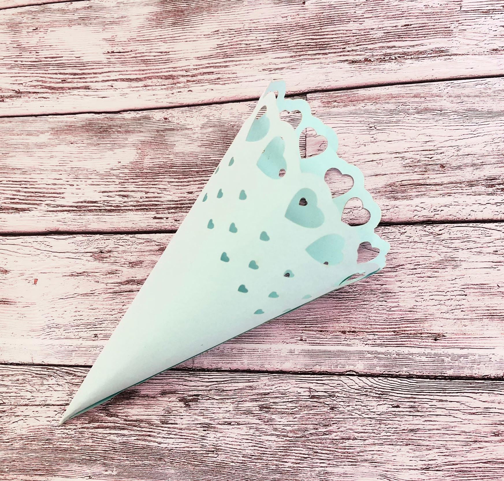 Laser Cut Wedding Paper Confetti Cones