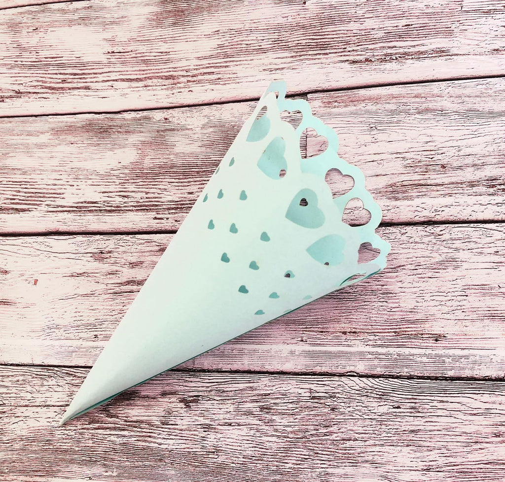 Laser Cut Wedding Paper Confetti Cones