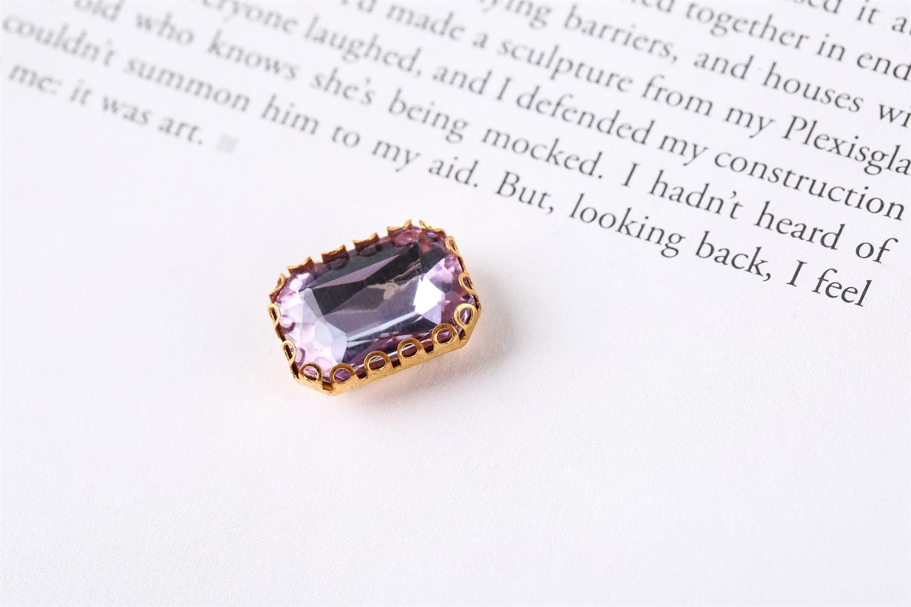 Coloured Large Rectangular Rhinestones in Setting