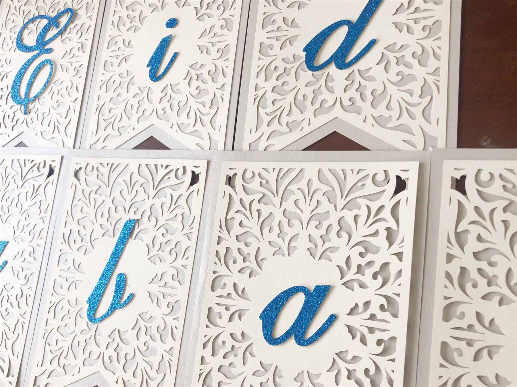 Deluxe Laser Cut Eid Mubarak Lace Effect Bunting Banner