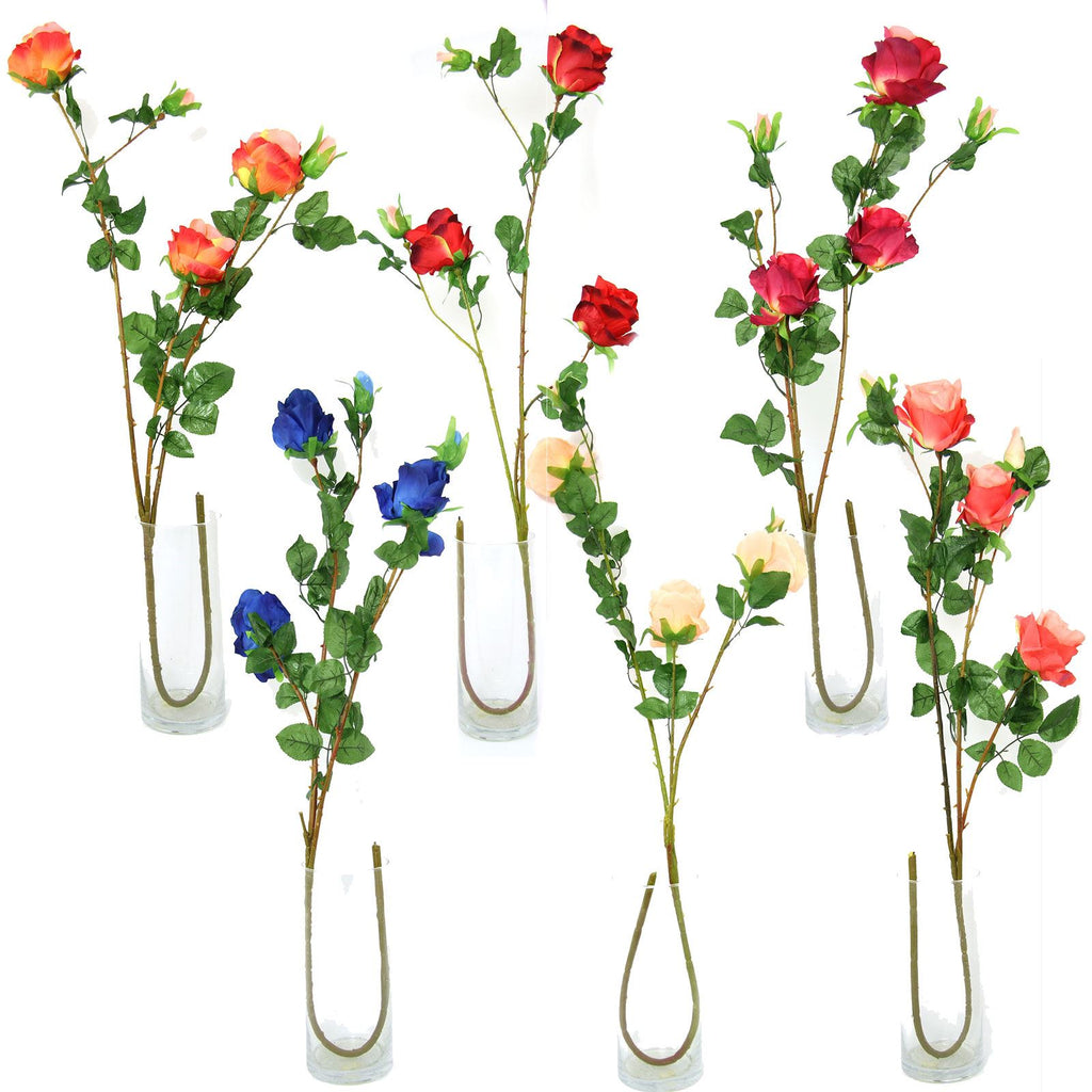 5 Head Large Premium Rose Bud Spray