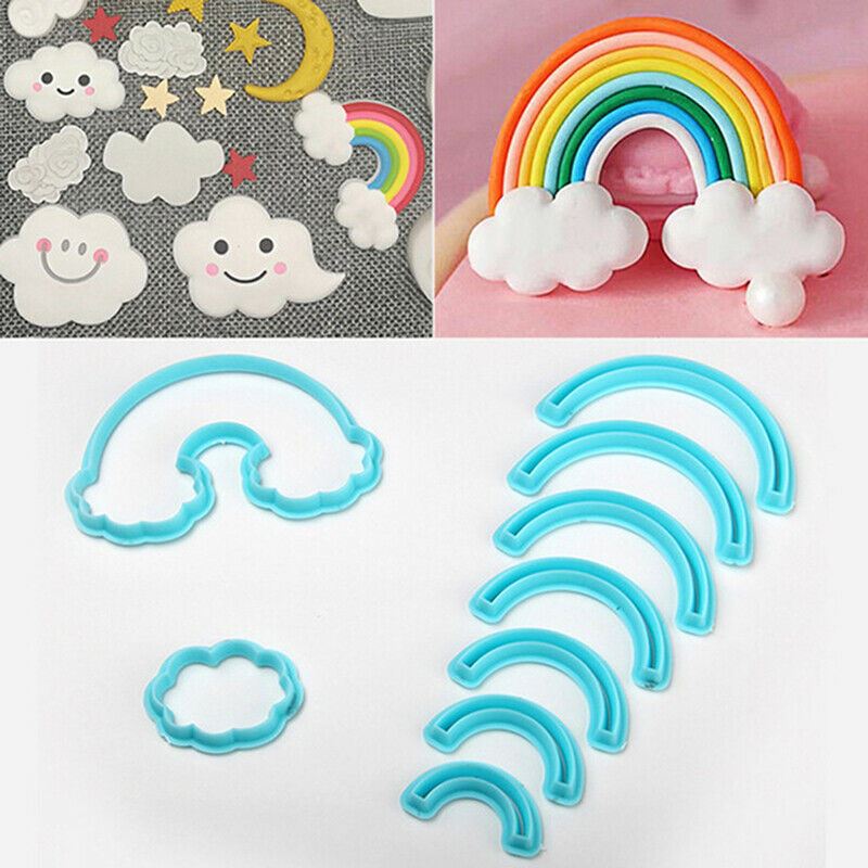 Set of 9 Rainbow Fondant Cutter