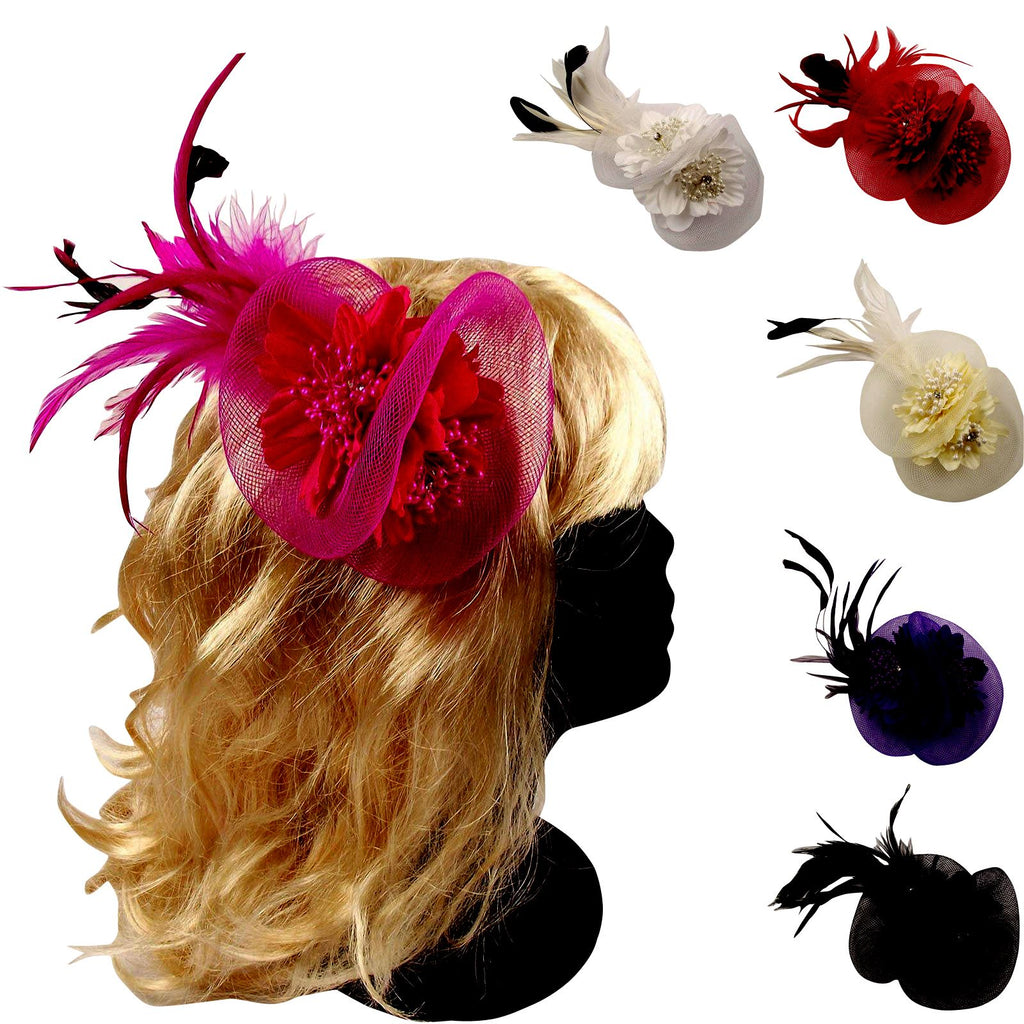 Netted Double Flower with Diamante Head Piece