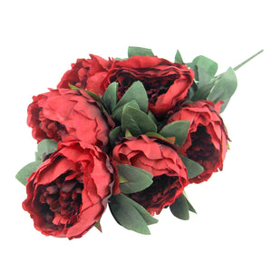 7 Head Large Peony Flower Bunch