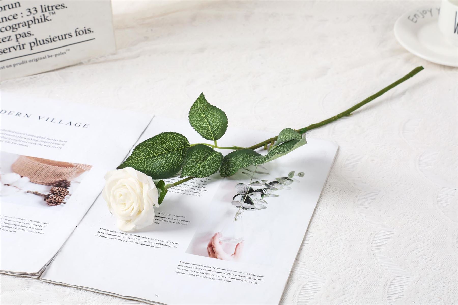 Deluxe Real Touch Open Artificial Roses
