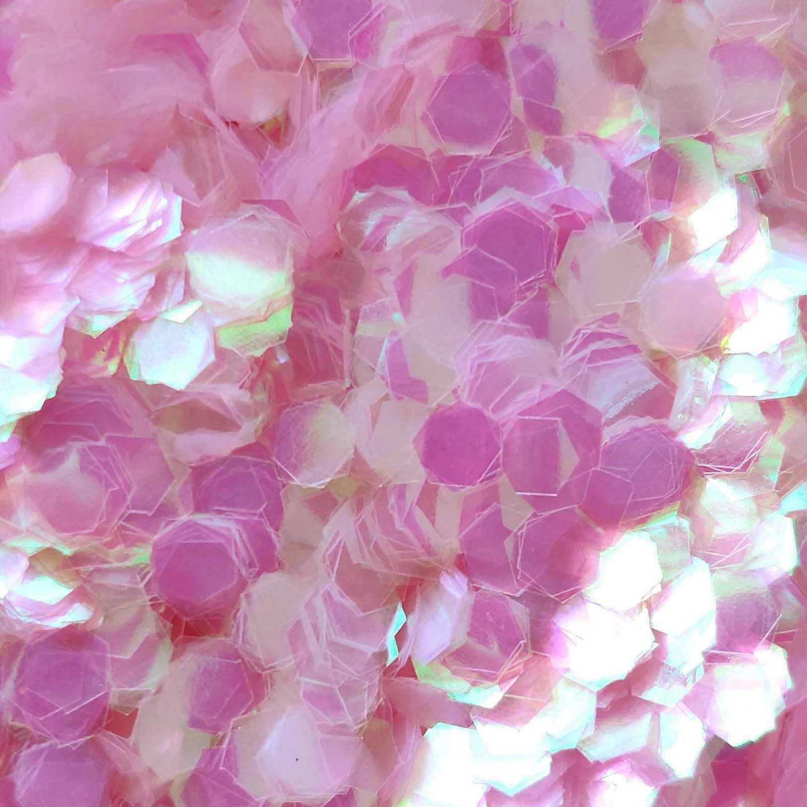 Glitter Elements - Iridescent Baby Pink - 4mm Hex