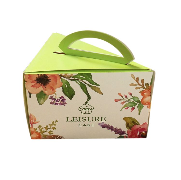 10x Large Floral Printed Triangular Cake Slice Boxes