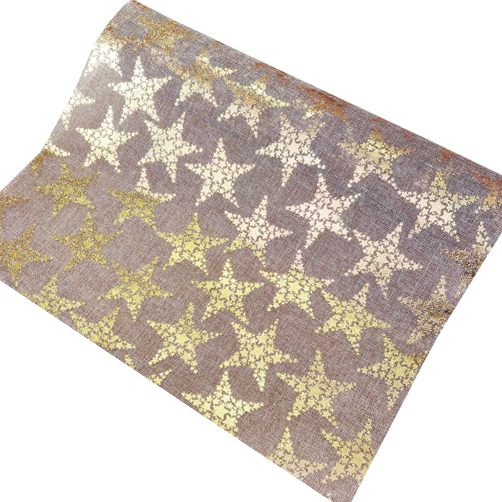 Natural Hessian Fabric Roll with Foil Stamp