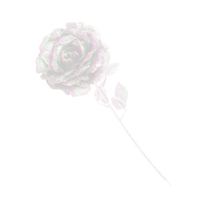 Heavy Glittered Large Single Rose