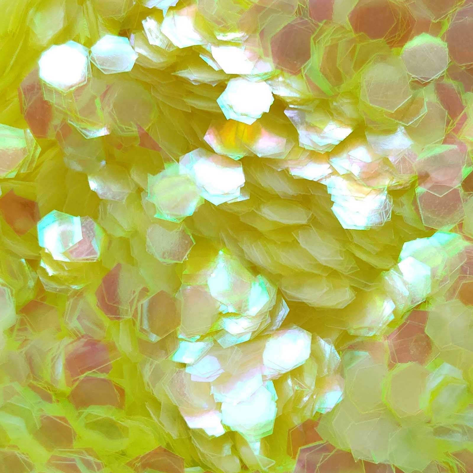 Glitter Elements - Iridescent Yellow - 4mm Hex