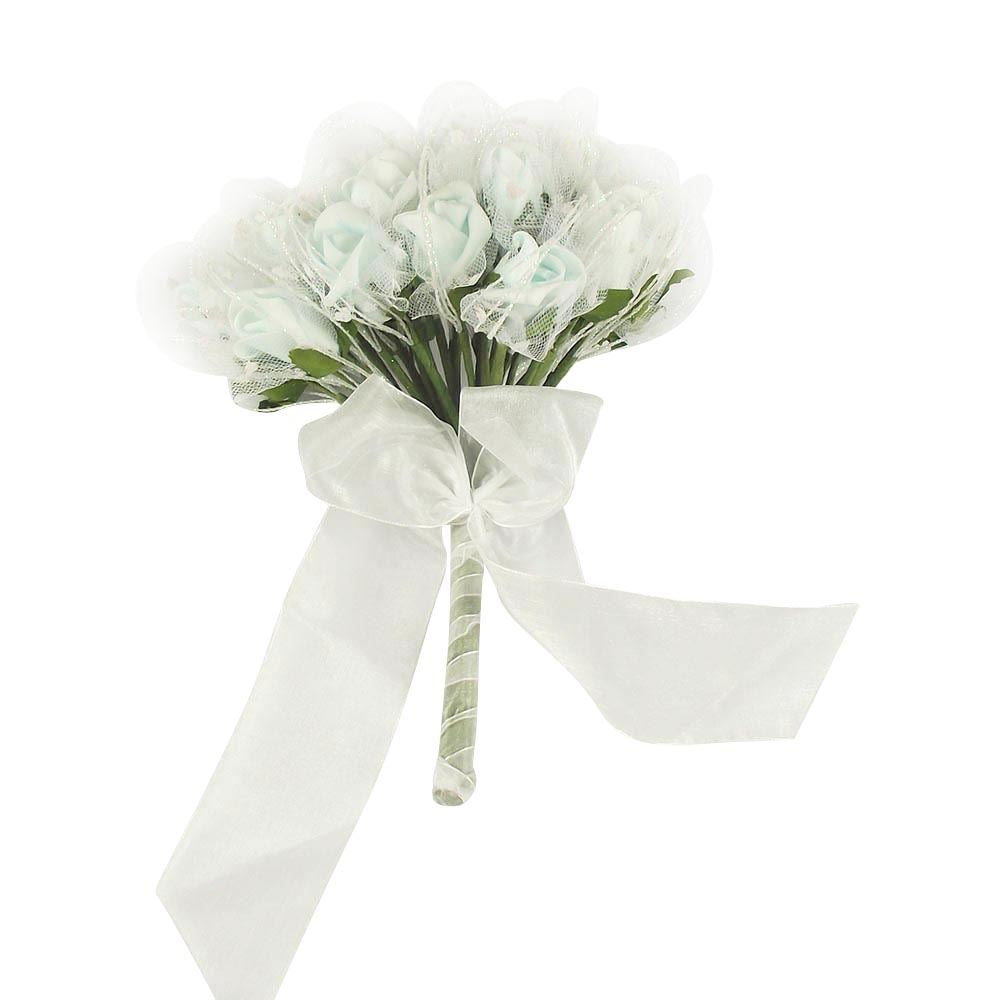 32 Rose Bud Bridal Bouquet with Glitter Loops