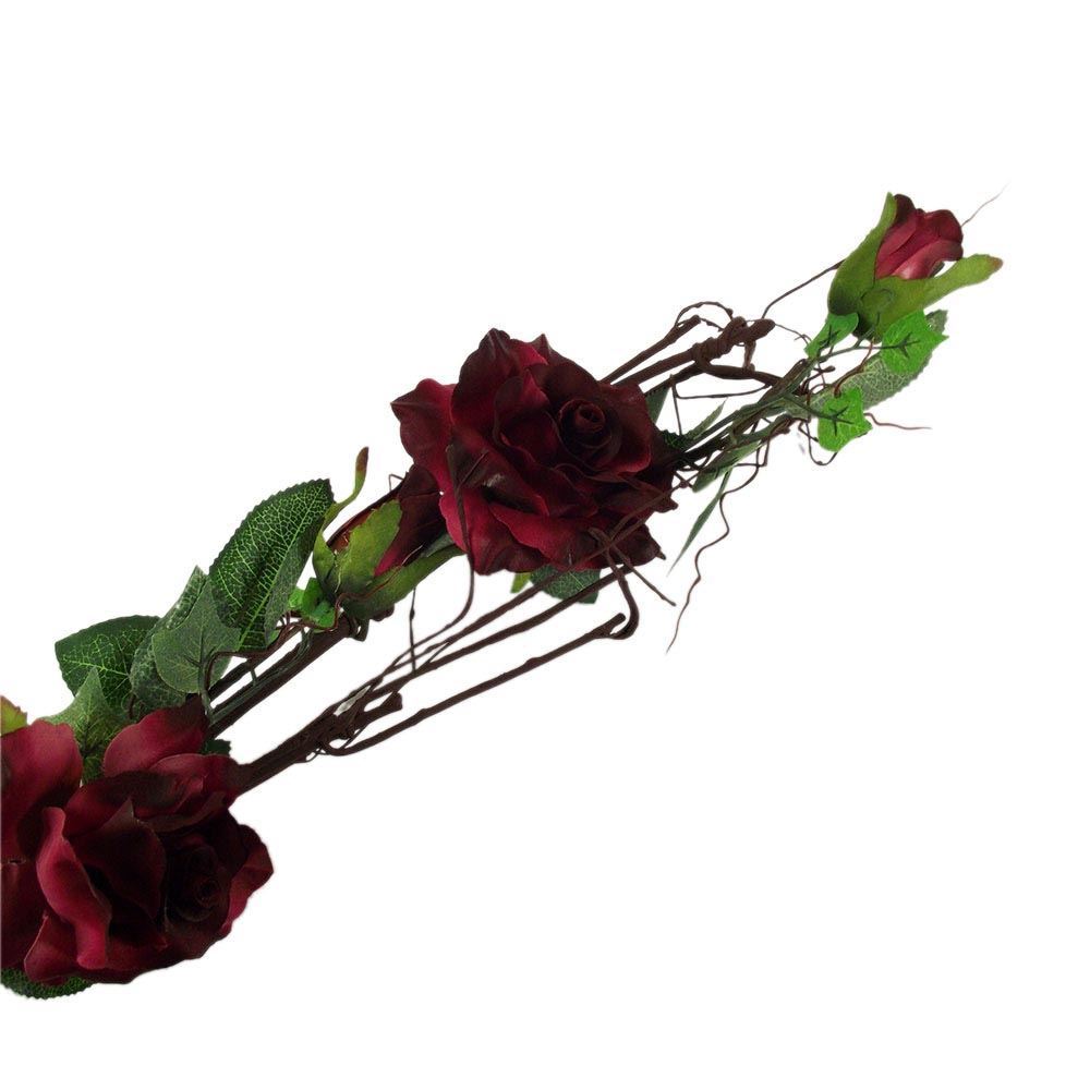 Premium Twig Branch Effect Wild Rose Garland