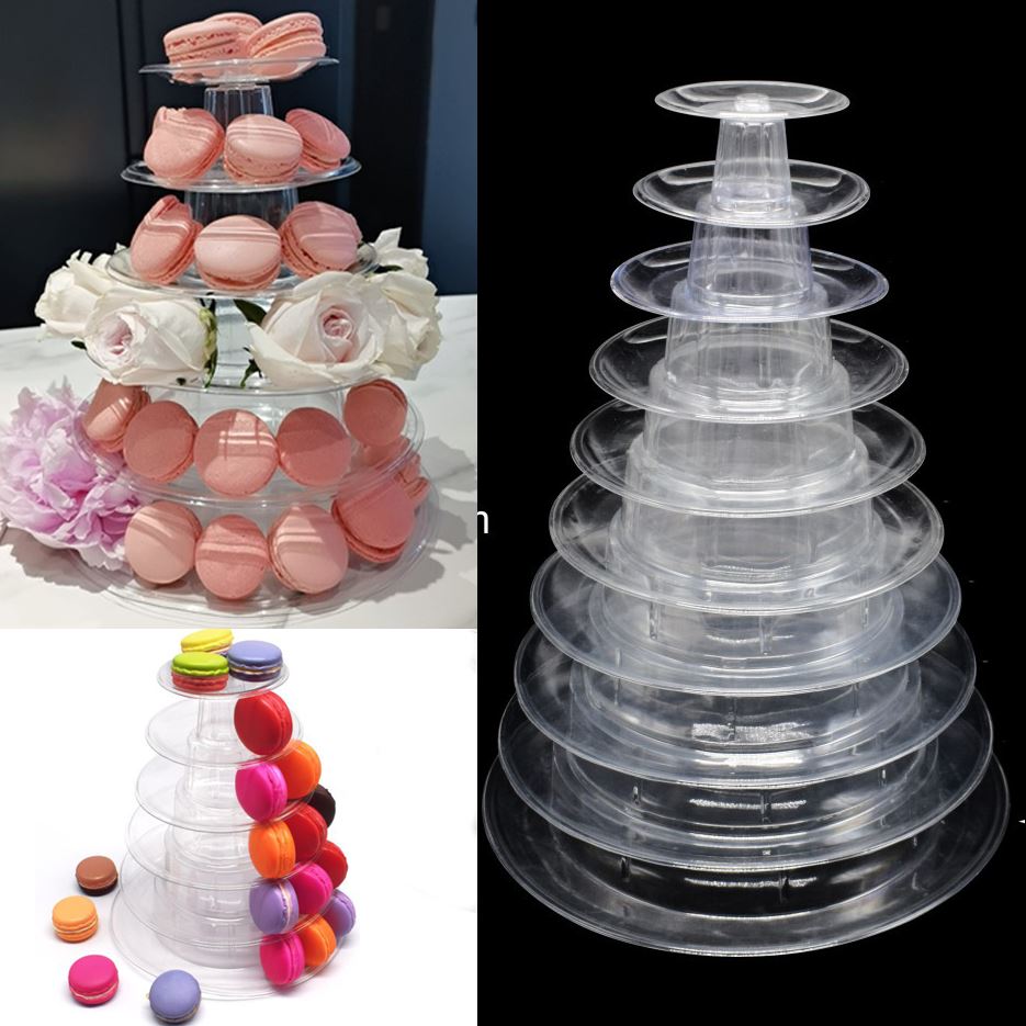 Transparent Tiered Macaron and Treat Display Stand - Rack Donut Cupcake Mini